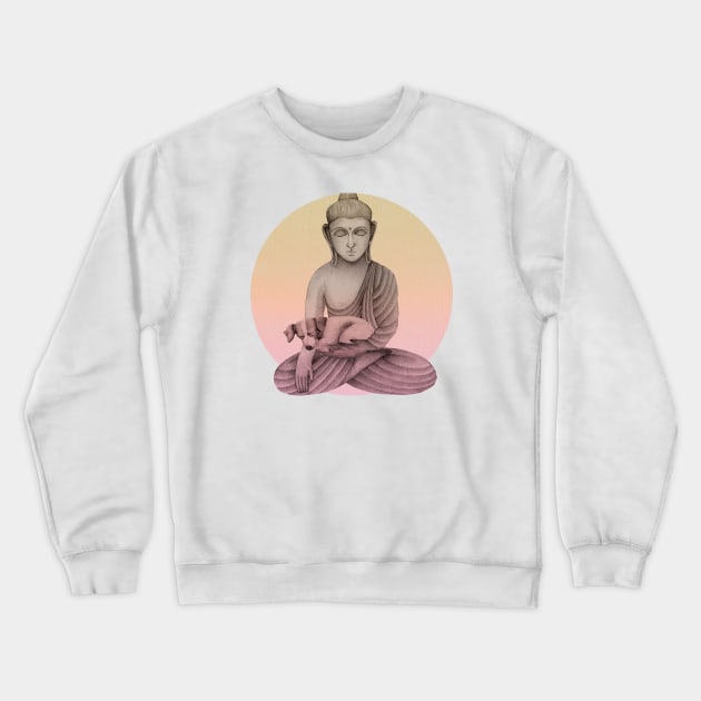 Buddha with dog 5 Crewneck Sweatshirt by KindSpirits